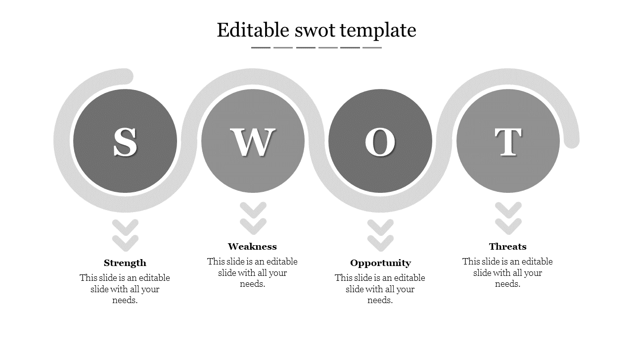 editable swot template-Gray